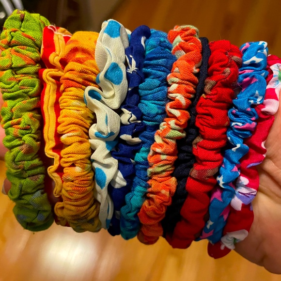 Set of 11 Scrunchies, Multicolor and Multiple Patterns - Picture 1 of 1